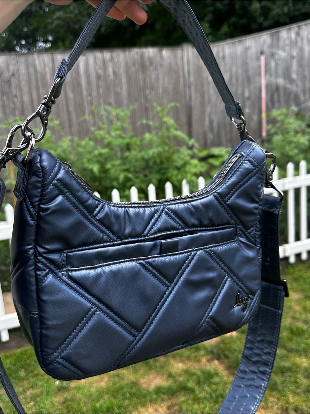 Lug NWOT Curtsy Mini In Metallic Indigo Shoulder Bag Crossbody